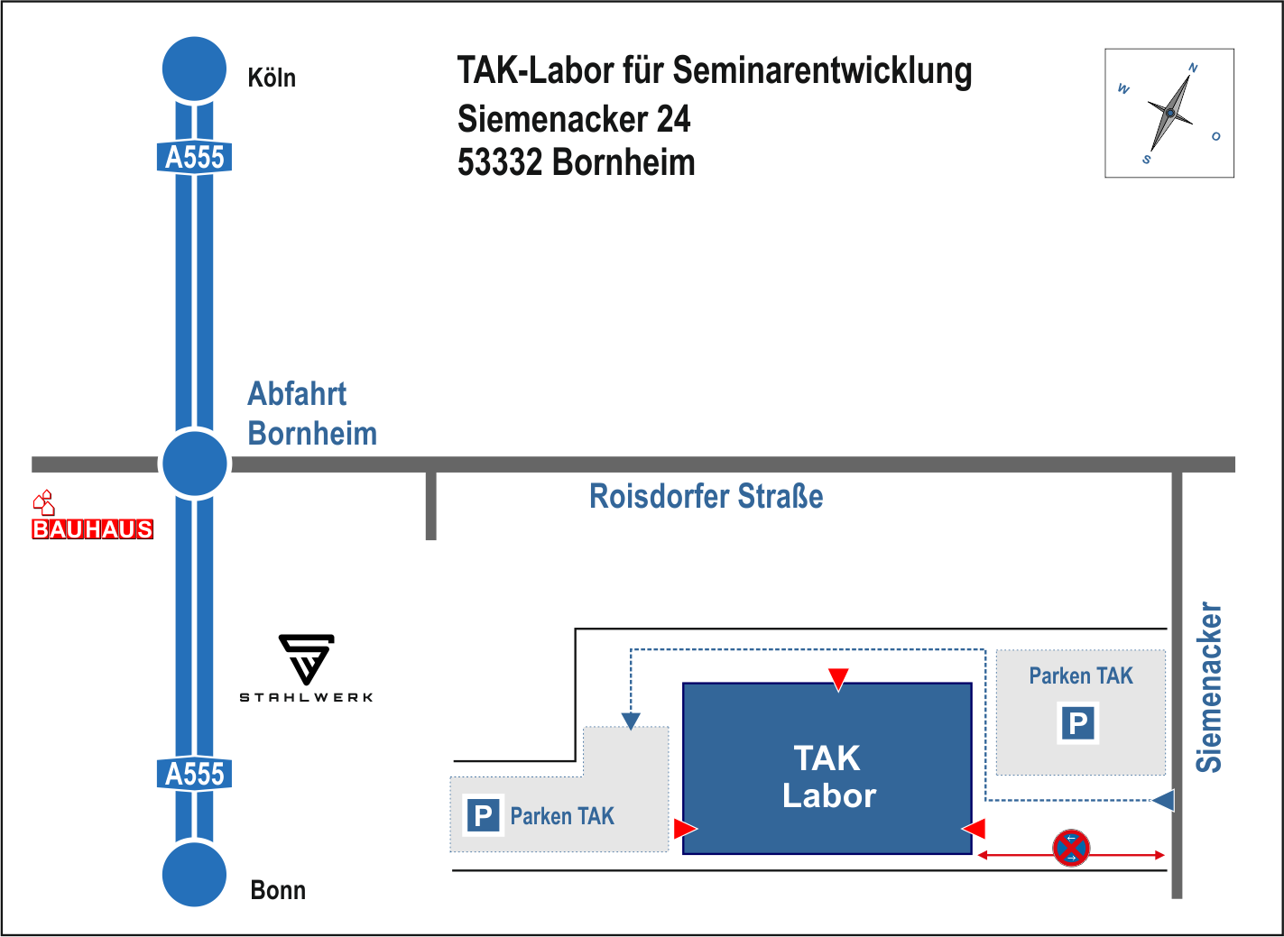 Bild Anfahrtsskizze TAK-Labor Bornheim