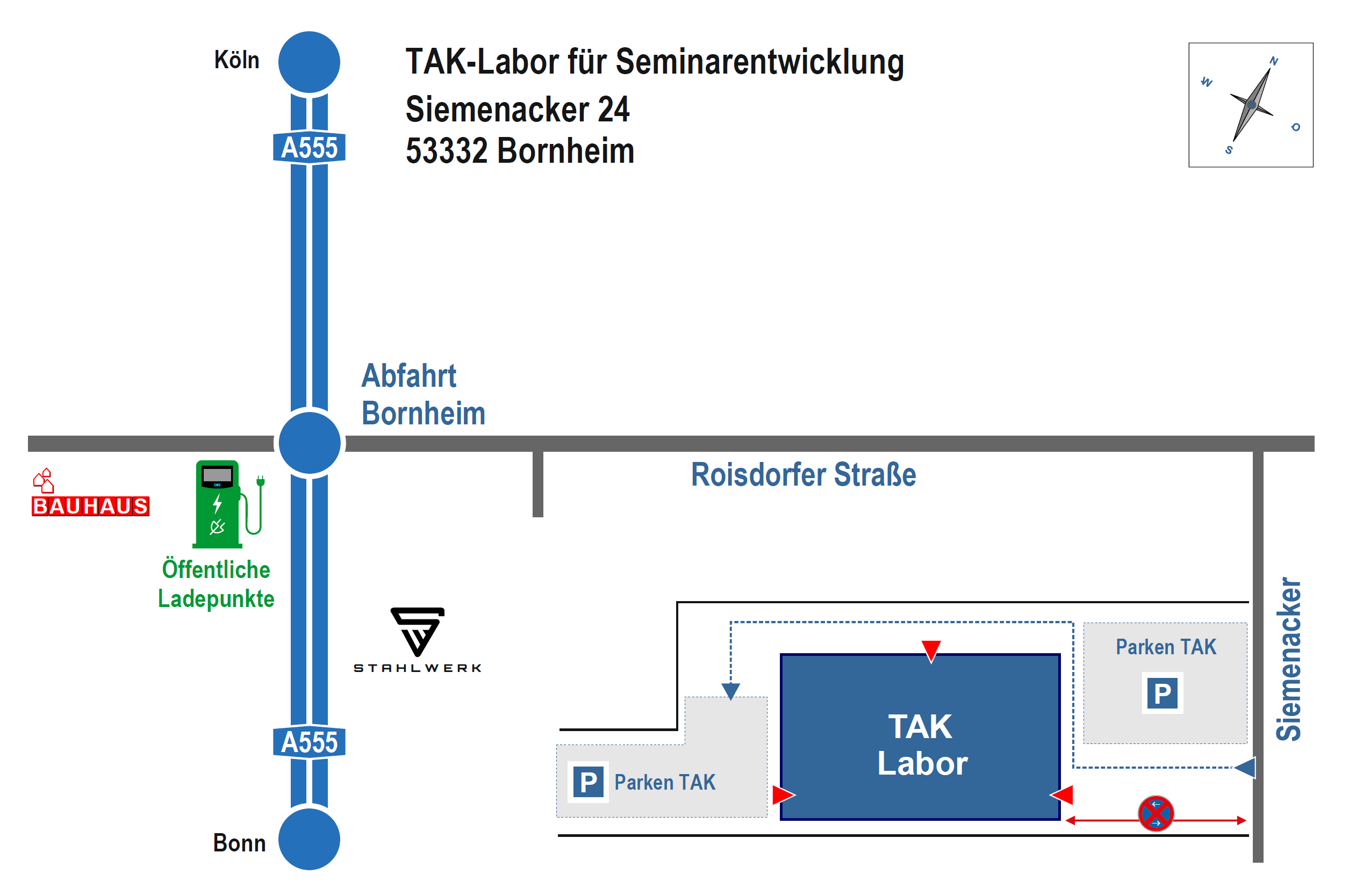 Bild Anfahrtsskizze TAK-Labor Bornheim